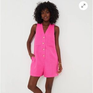 NWT TUCKERNUCK Hot Pink Textured Myla Shorts Romper